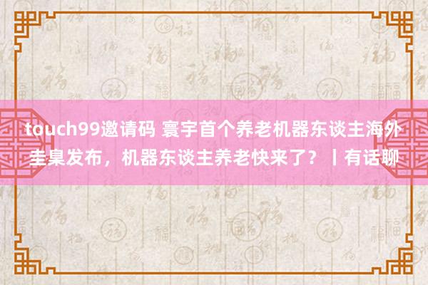 touch99邀请码 寰宇首个养老机器东谈主海外圭臬发布，机器东谈主养老快来了？丨有话聊