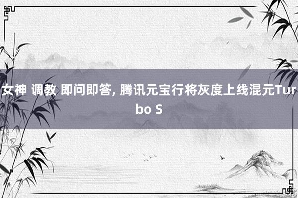女神 调教 即问即答， 腾讯元宝行将灰度上线混元Turbo S