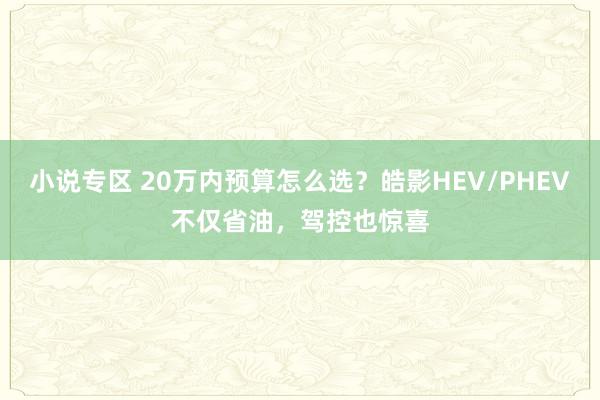 小说专区 20万内预算怎么选？皓影HEV/PHEV不仅省油，驾控也惊喜