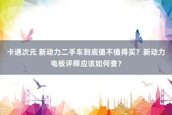 卡通次元 新动力二手车到底值不值得买？新动力电板评释应该如何查？
