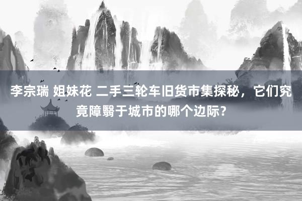 李宗瑞 姐妹花 二手三轮车旧货市集探秘，它们究竟障翳于城市的哪个边际？