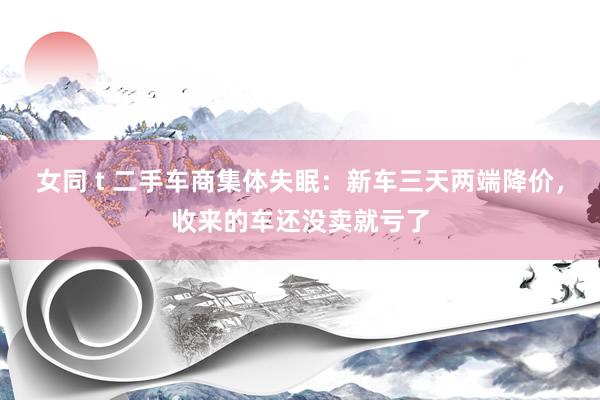 女同 t 二手车商集体失眠：新车三天两端降价，收来的车还没卖就亏了