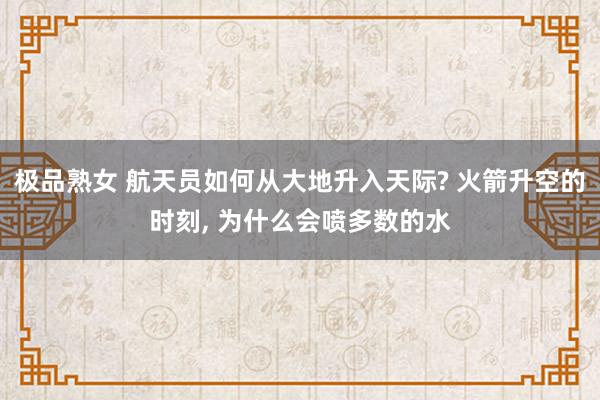 极品熟女 航天员如何从大地升入天际? 火箭升空的时刻， 为什么会喷多数的水
