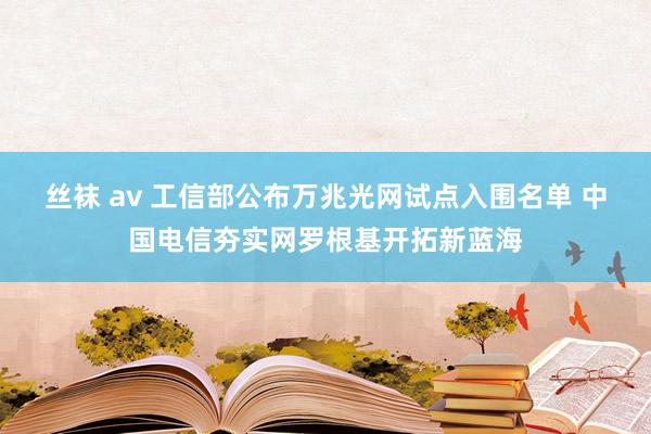 丝袜 av 工信部公布万兆光网试点入围名单 中国电信夯实网罗根基开拓新蓝海